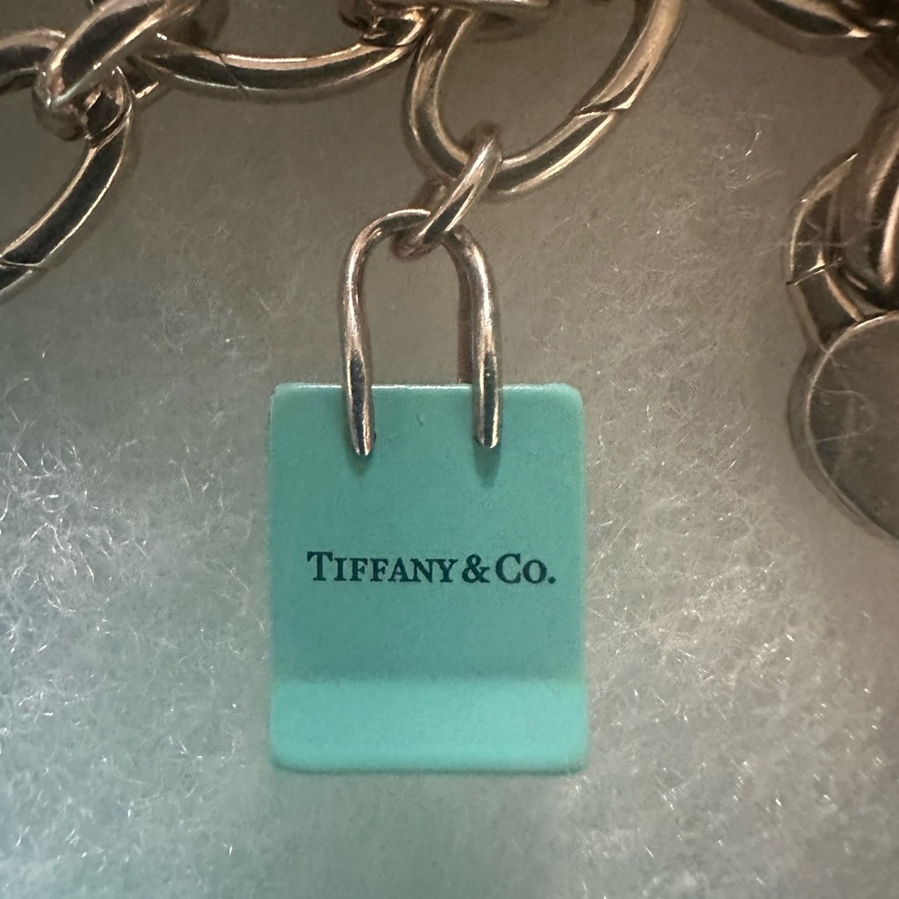 Tiffany & Co. Blue Enamel Shopping Bag 925 Charm